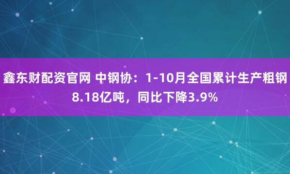 鑫东财配资官网 中钢协：1-10月全国累计生产粗钢8.18亿吨，同比下降3.9%